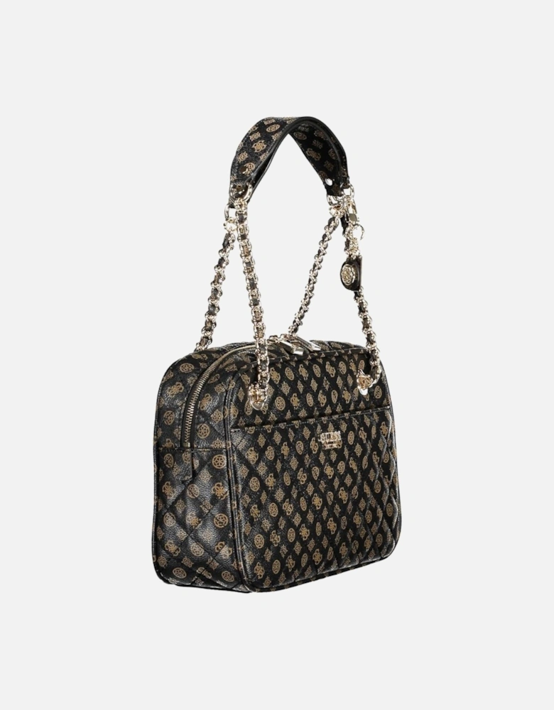Chain Shoulder Bag with External and Internal Pockets Women - Brown