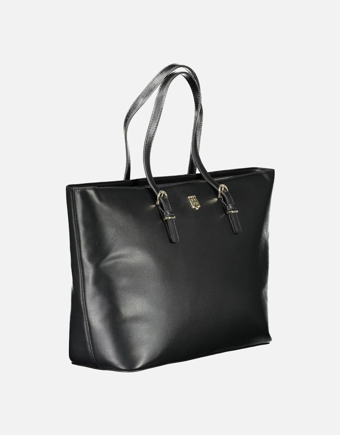 Laptop Holder Shoulder Bag with Zip Closure Women - Black Handbags