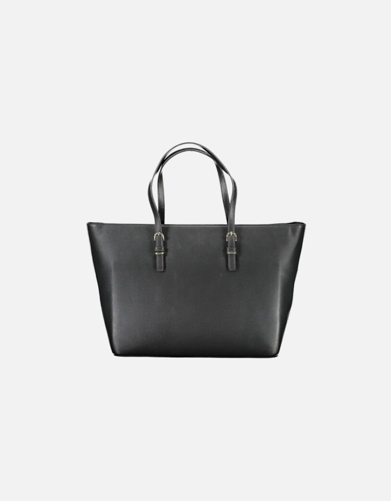 Laptop Holder Shoulder Bag with Zip Closure Women - Black Handbags