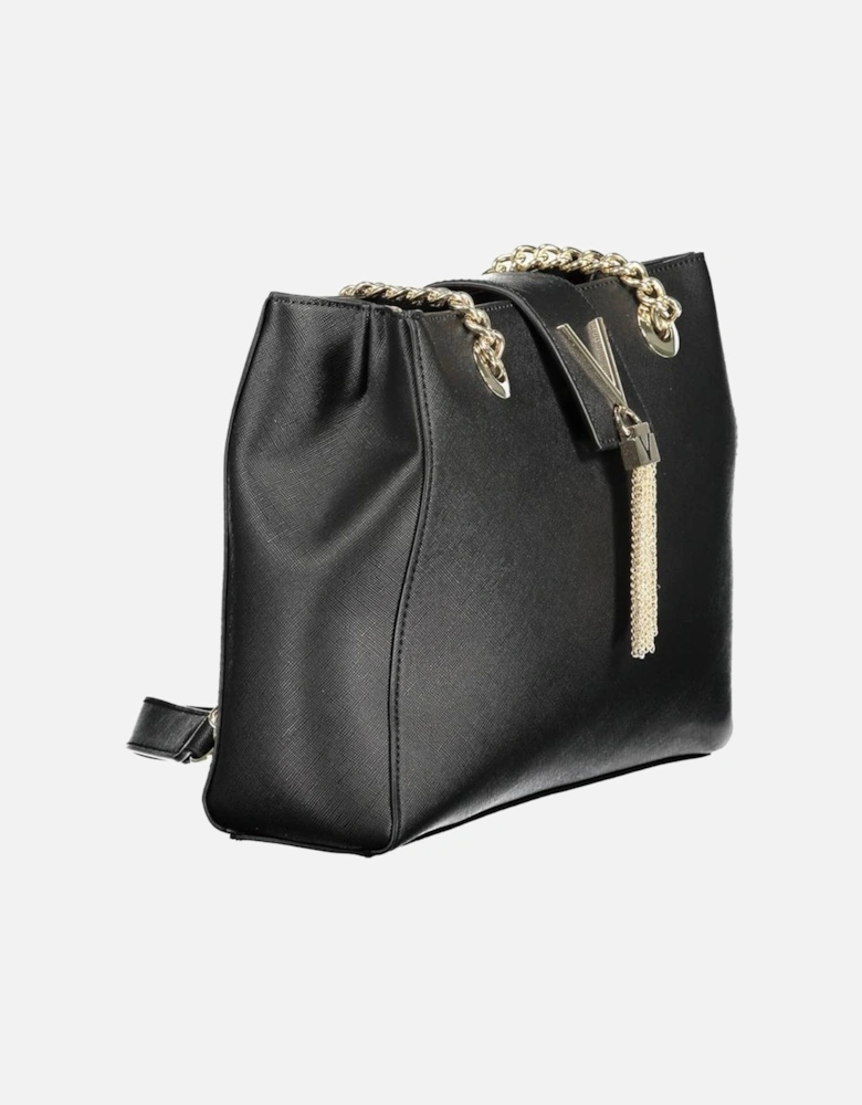 Chain Shoulder Bag with Multiple Compartments Women - Black Handbags