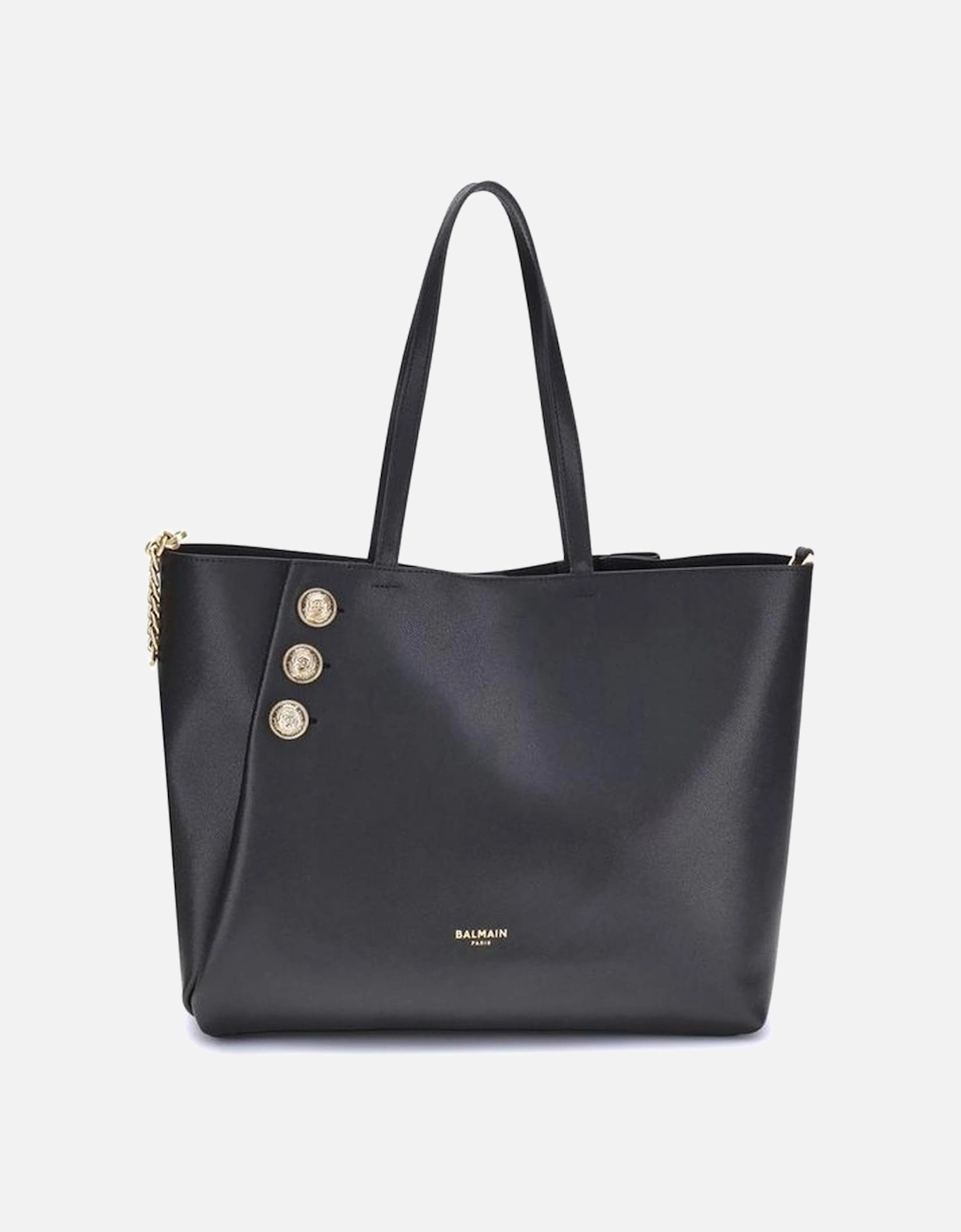Embleme Leather Tote Bag with Chain Details Women - Black Shoulder, 5 of 4