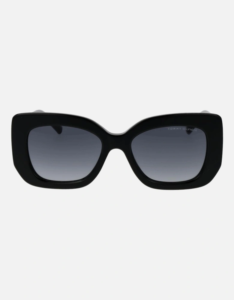 Rectangle Full-Rim Gradient Sunglasses with Grey Lenses Women - Black