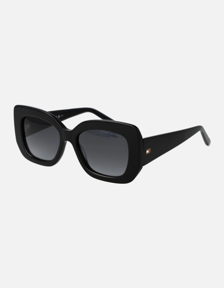 Rectangle Full-Rim Gradient Sunglasses with Grey Lenses Women - Black