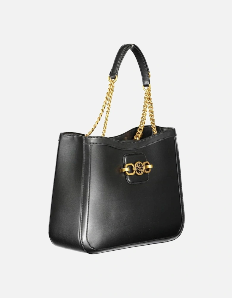 Chain Shoulder Bag with Multiple Pockets Women - Black Handbags