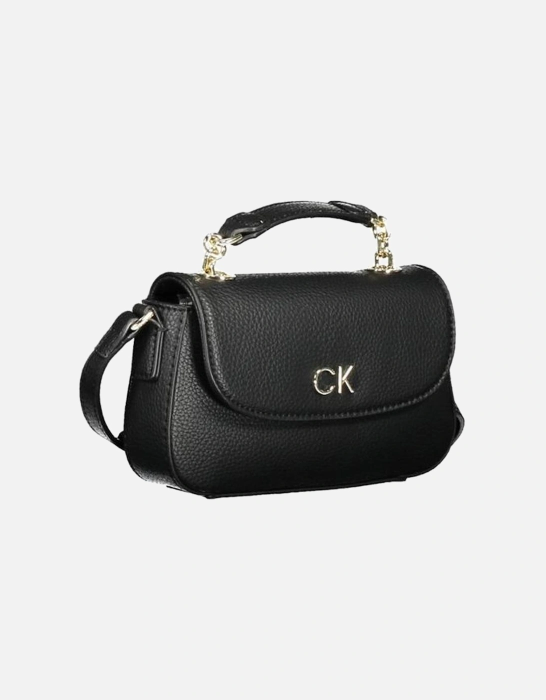 Recycled Polyester Bag with Chain Handle and Card Pocket Women - Black