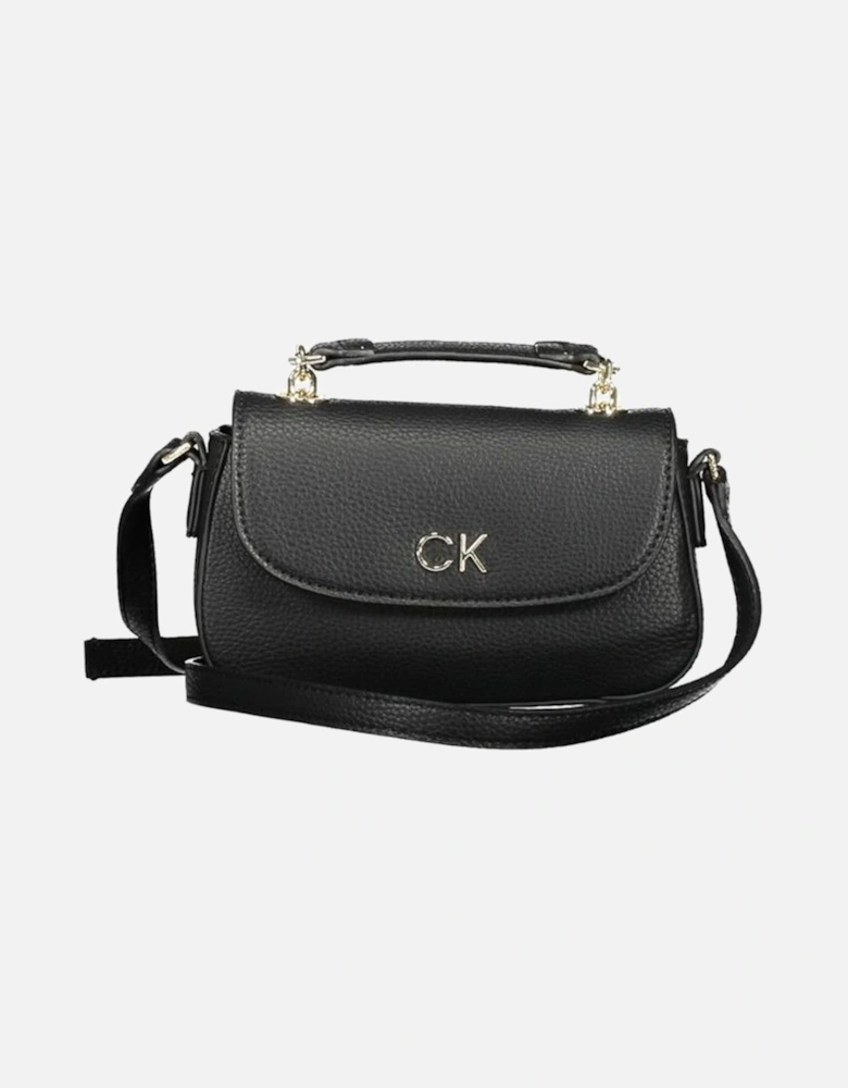 Recycled Polyester Bag with Chain Handle and Card Pocket Women - Black