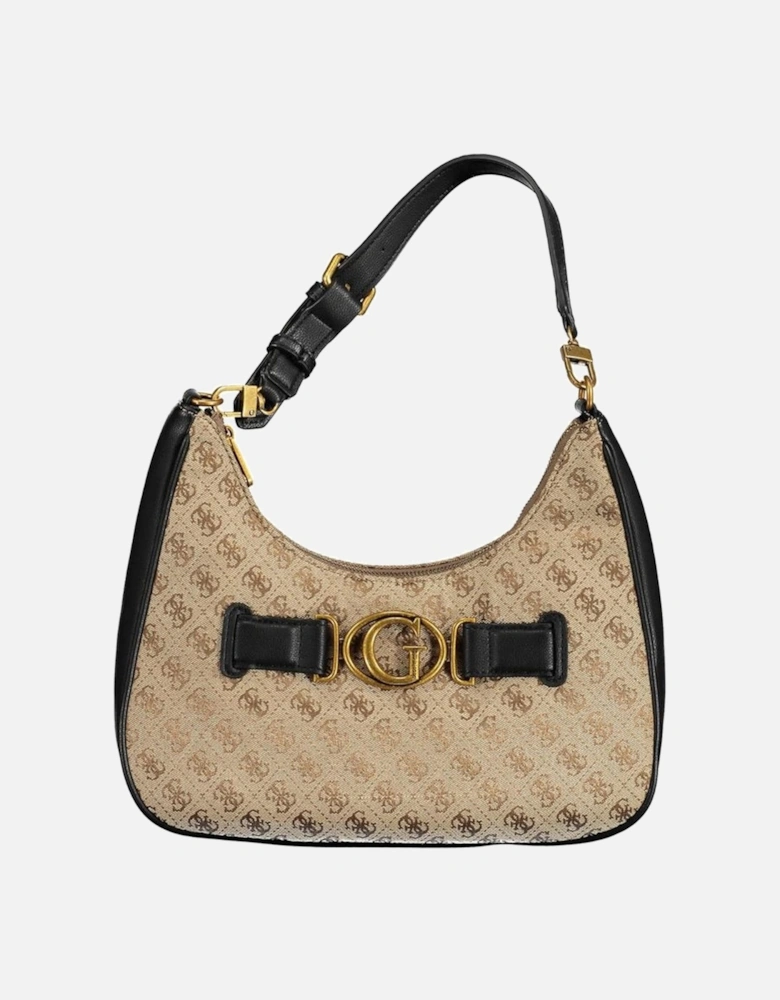 Adjustable Shoulder Bag with External Pocket Women - Black Handbags