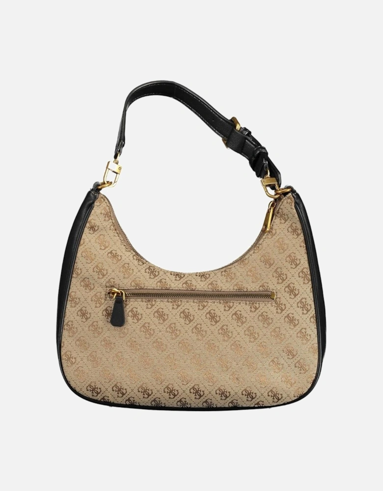 Adjustable Shoulder Bag with External Pocket Women - Black Handbags