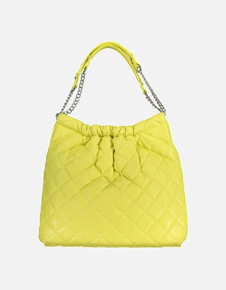 Chain Shoulder Bag with Inside Pockets Women - Yellow Handbags