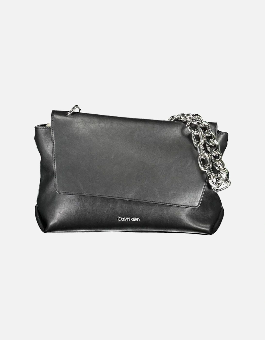 Chain Shoulder Bag with Logo and Pockets Women - Black Handbags, 3 of 2