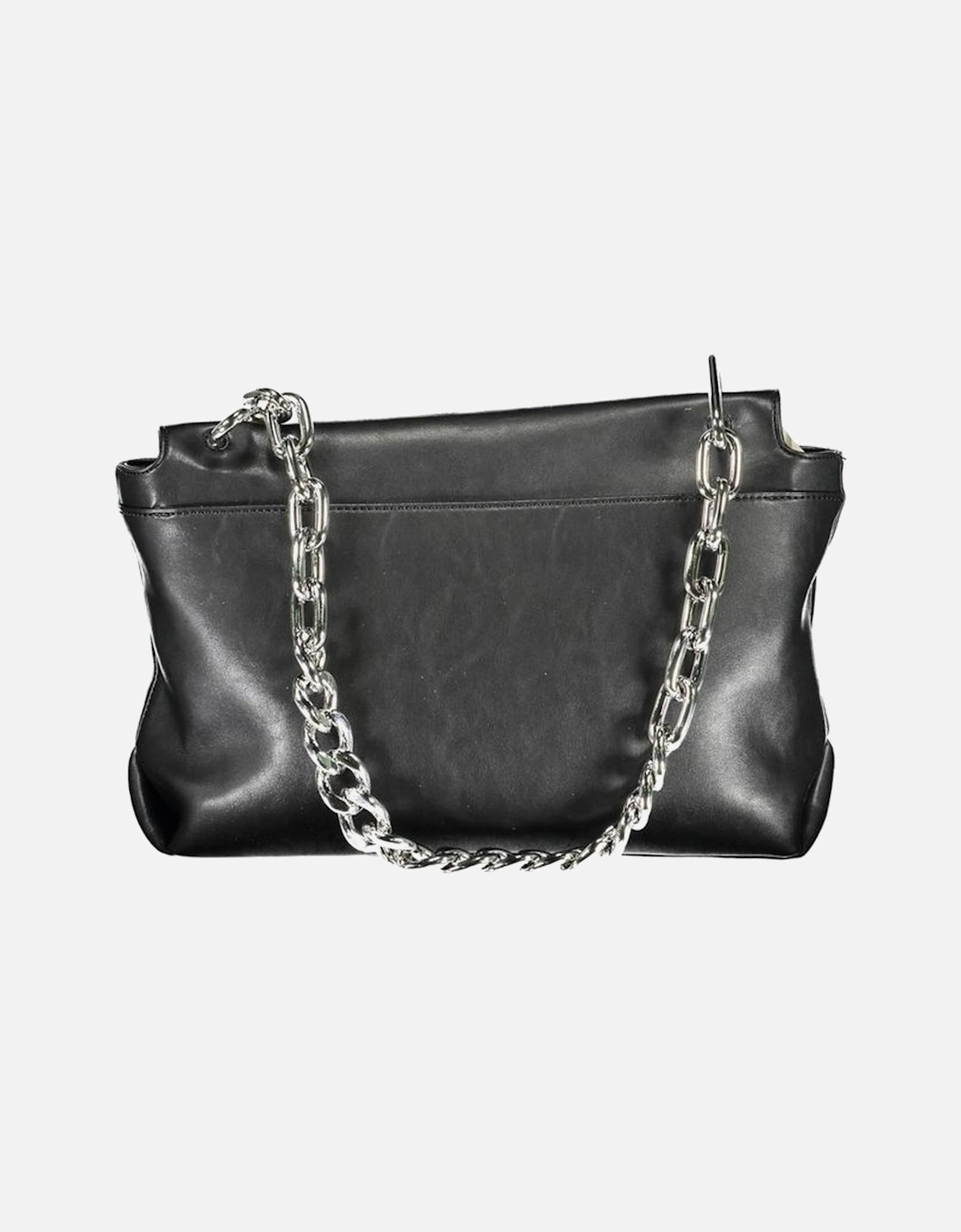 Chain Shoulder Bag with Logo and Pockets Women - Black Handbags