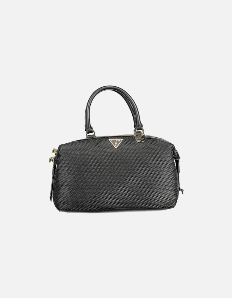 Two-Handle Bag with Adjustable Strap and Pockets Women - Black