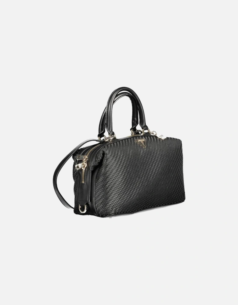 Two-Handle Bag with Adjustable Strap and Pockets Women - Black