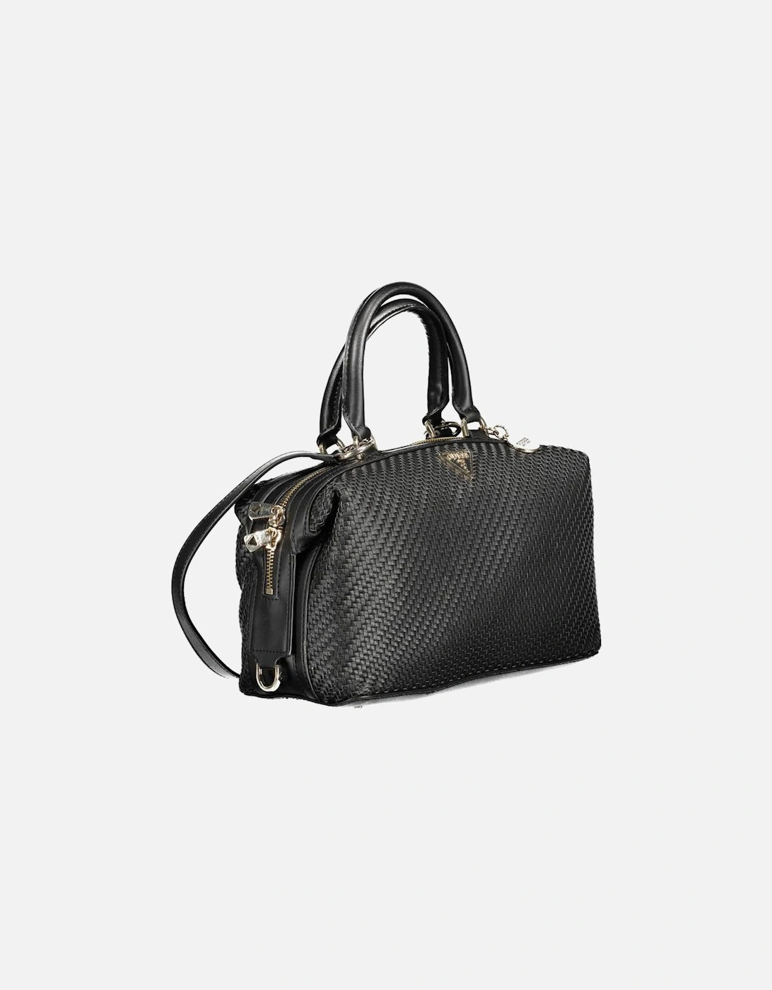 Two-Handle Bag with Adjustable Strap and Pockets Women - Black