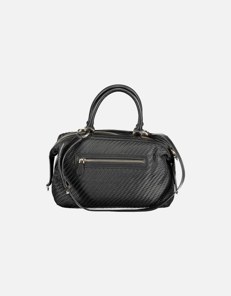 Two-Handle Bag with Adjustable Strap and Pockets Women - Black