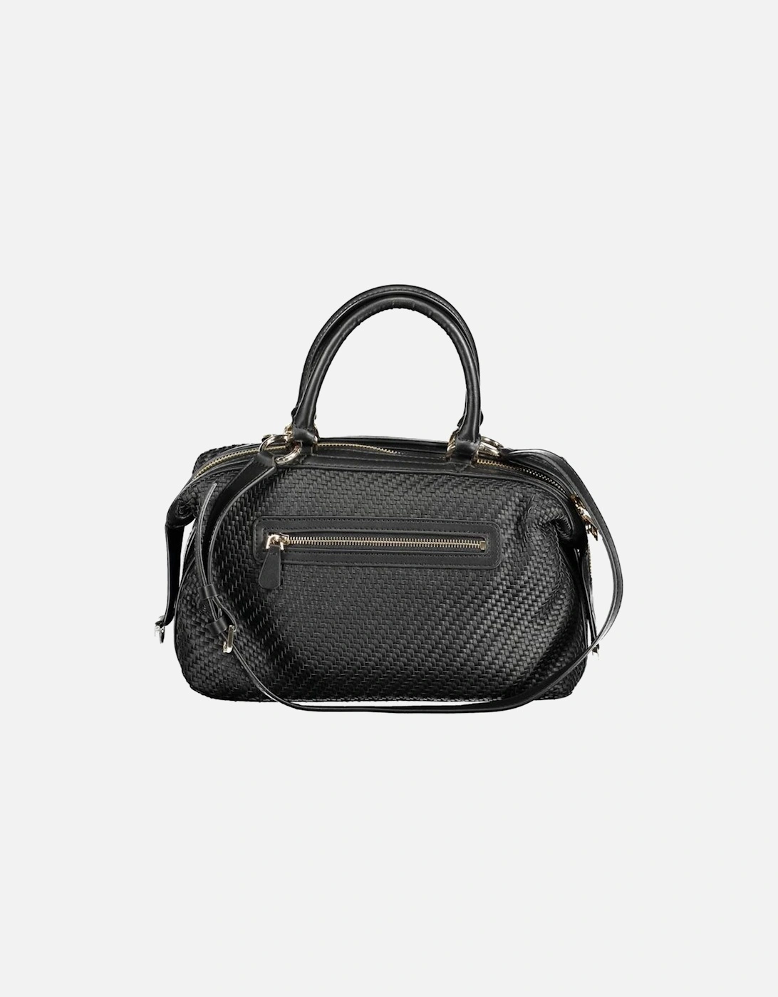 Two-Handle Bag with Adjustable Strap and Pockets Women - Black