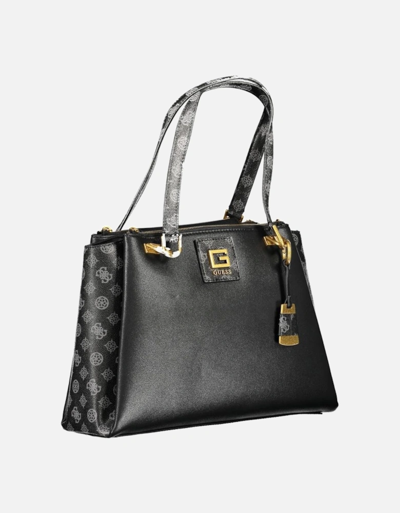 Structured Shoulder Bag with Multiple Compartments Women - Black