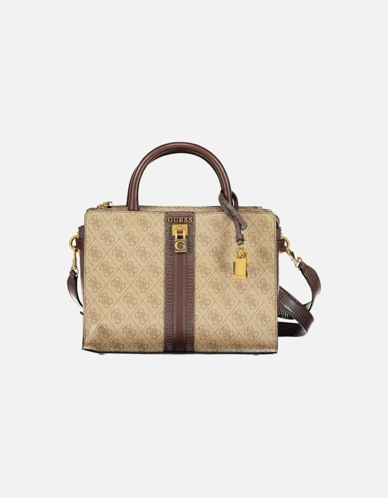 Bag with Two Handles and Adjustable Strap Women - Beige Handbags