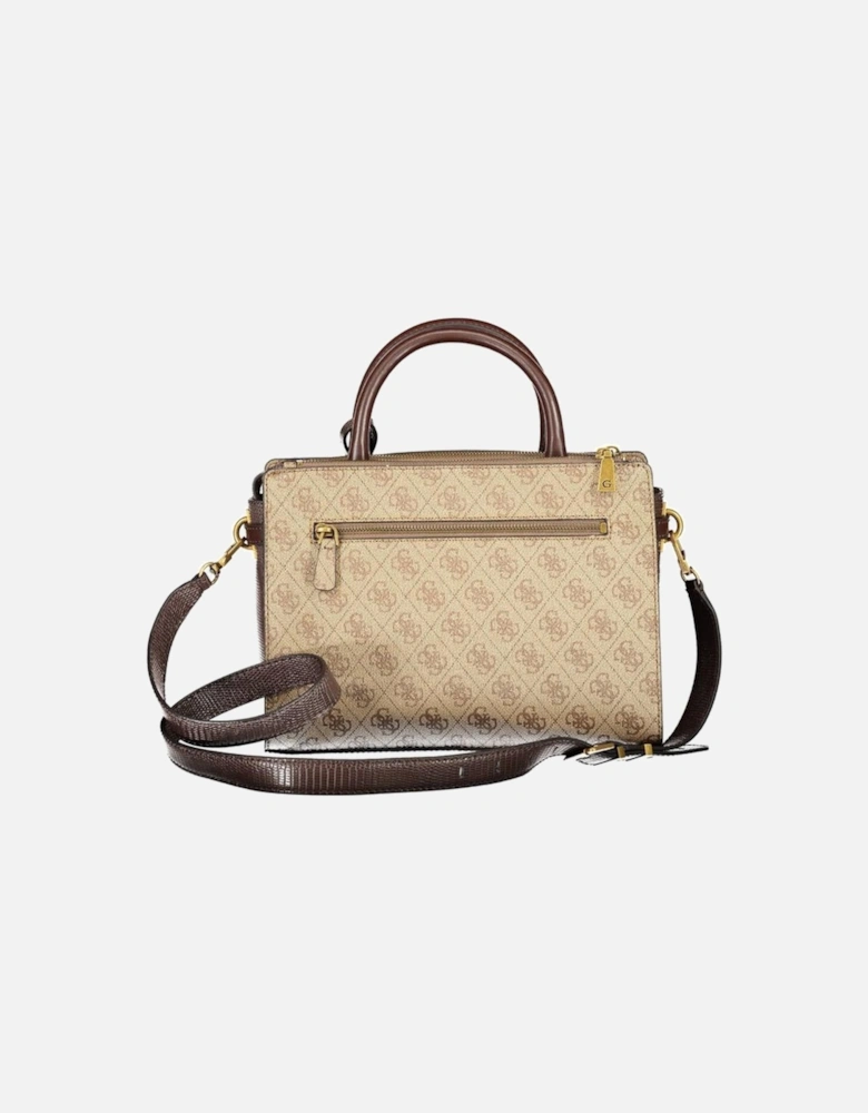 Bag with Two Handles and Adjustable Strap Women - Beige Handbags