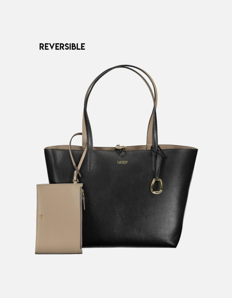 Reversible Shoulder Bag with Removable Pouch Women - Black Handbags