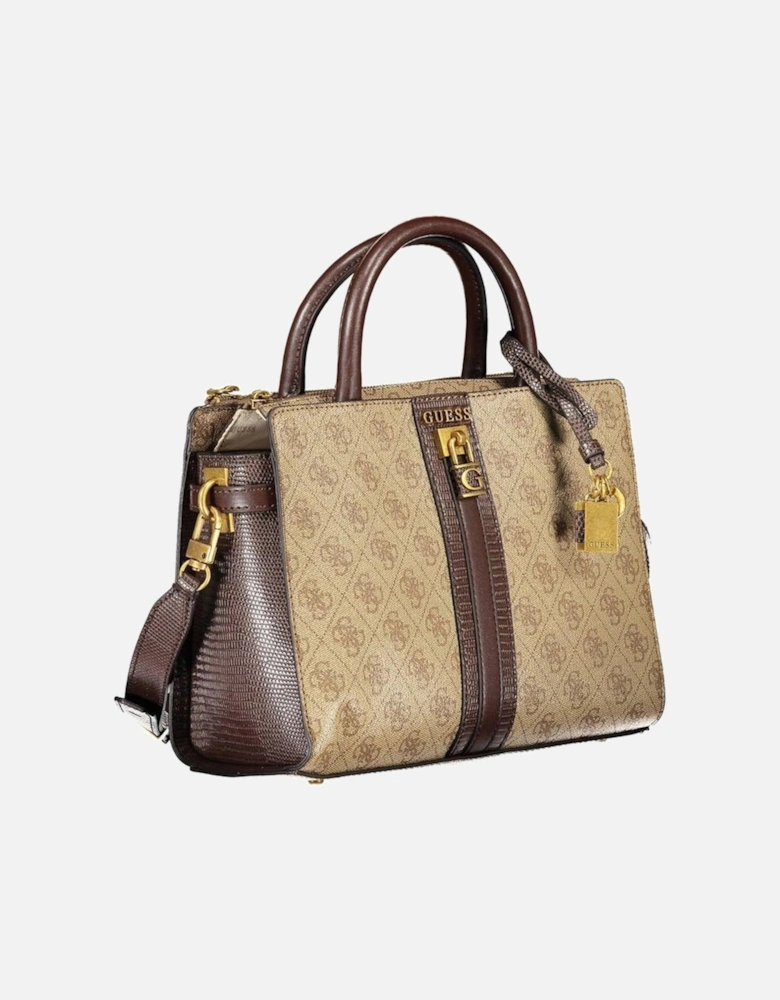 Bag with Two Handles and Adjustable Strap Women - Beige Handbags