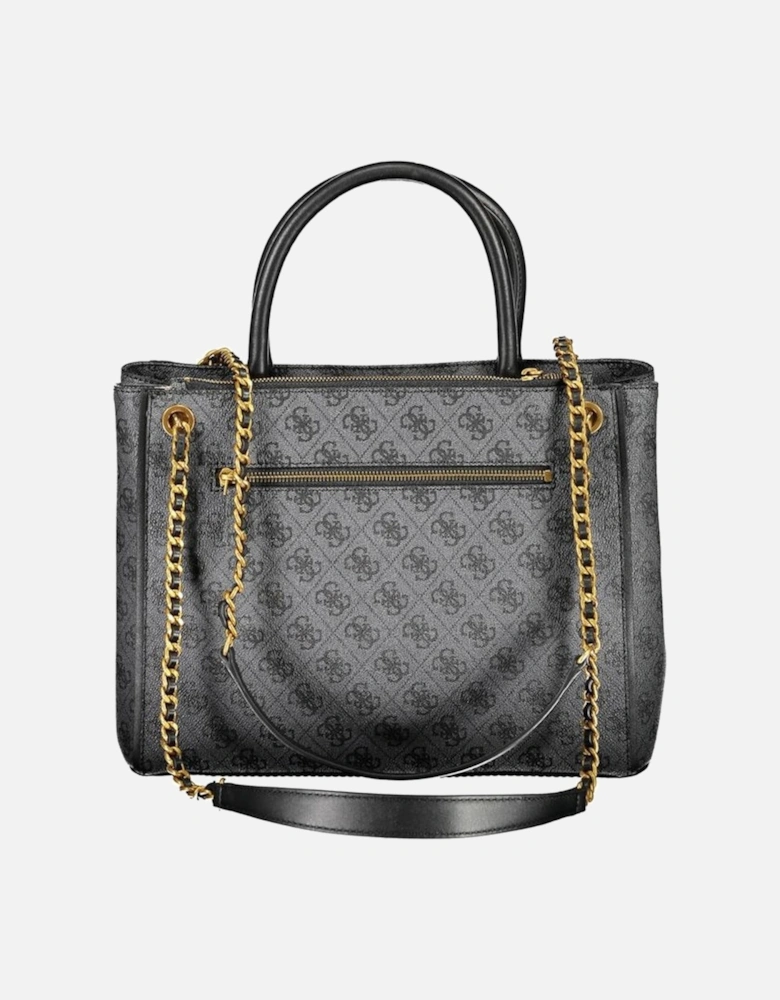 Chain Shoulder Bag with Multiple Compartments Women - Black Handbags