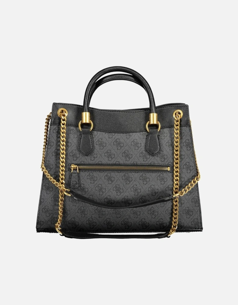 Chain Shoulder Bag with External Pocket Women - Black Handbags