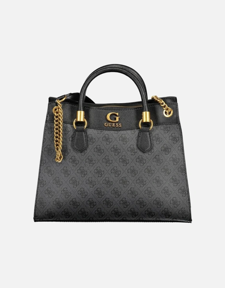 Chain Shoulder Bag with External Pocket Women - Black Handbags