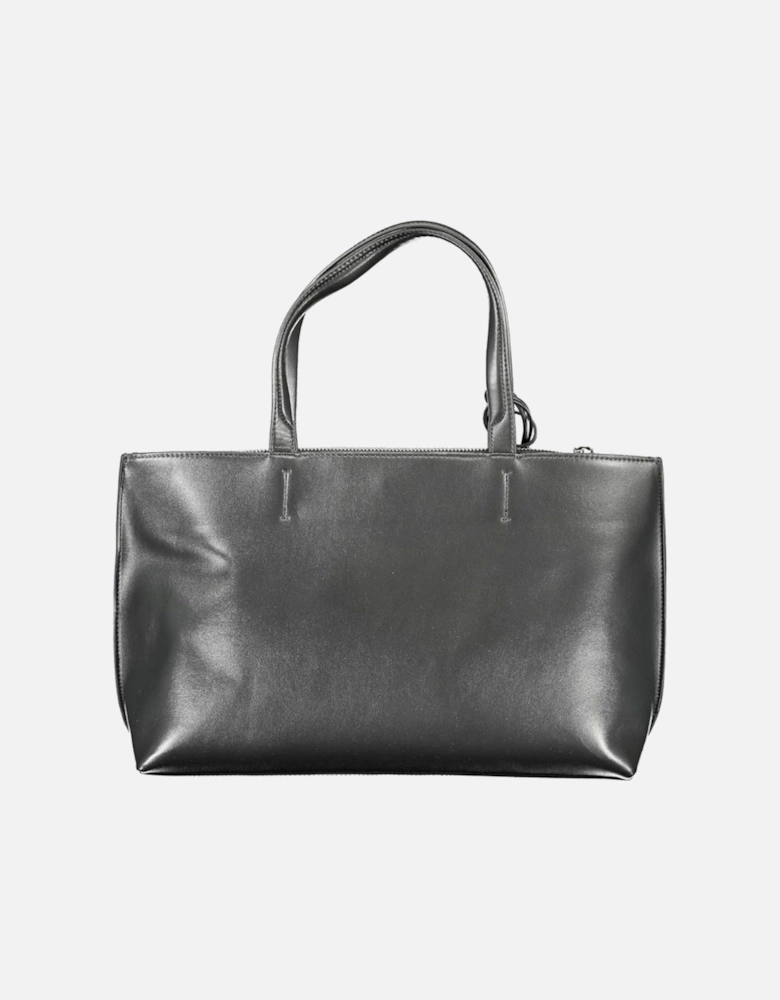 Recycled Polyester Bag with Logo and Print Women - Black Handbags
