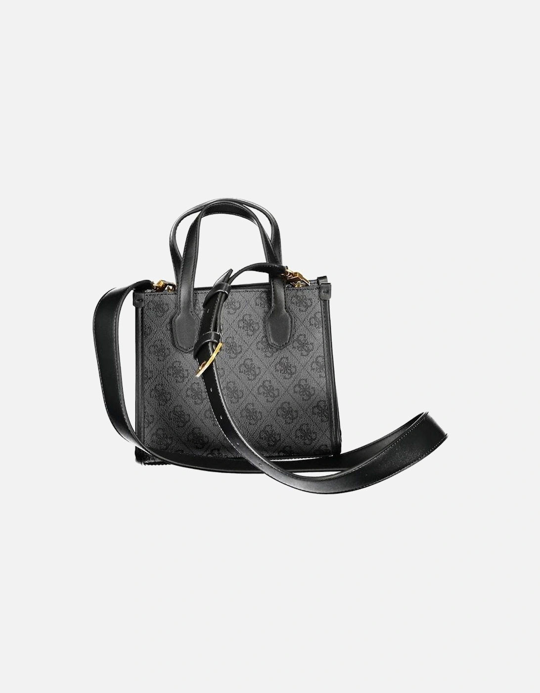 Two-Handle Bag with Adjustable Strap and Compartments Women - Black