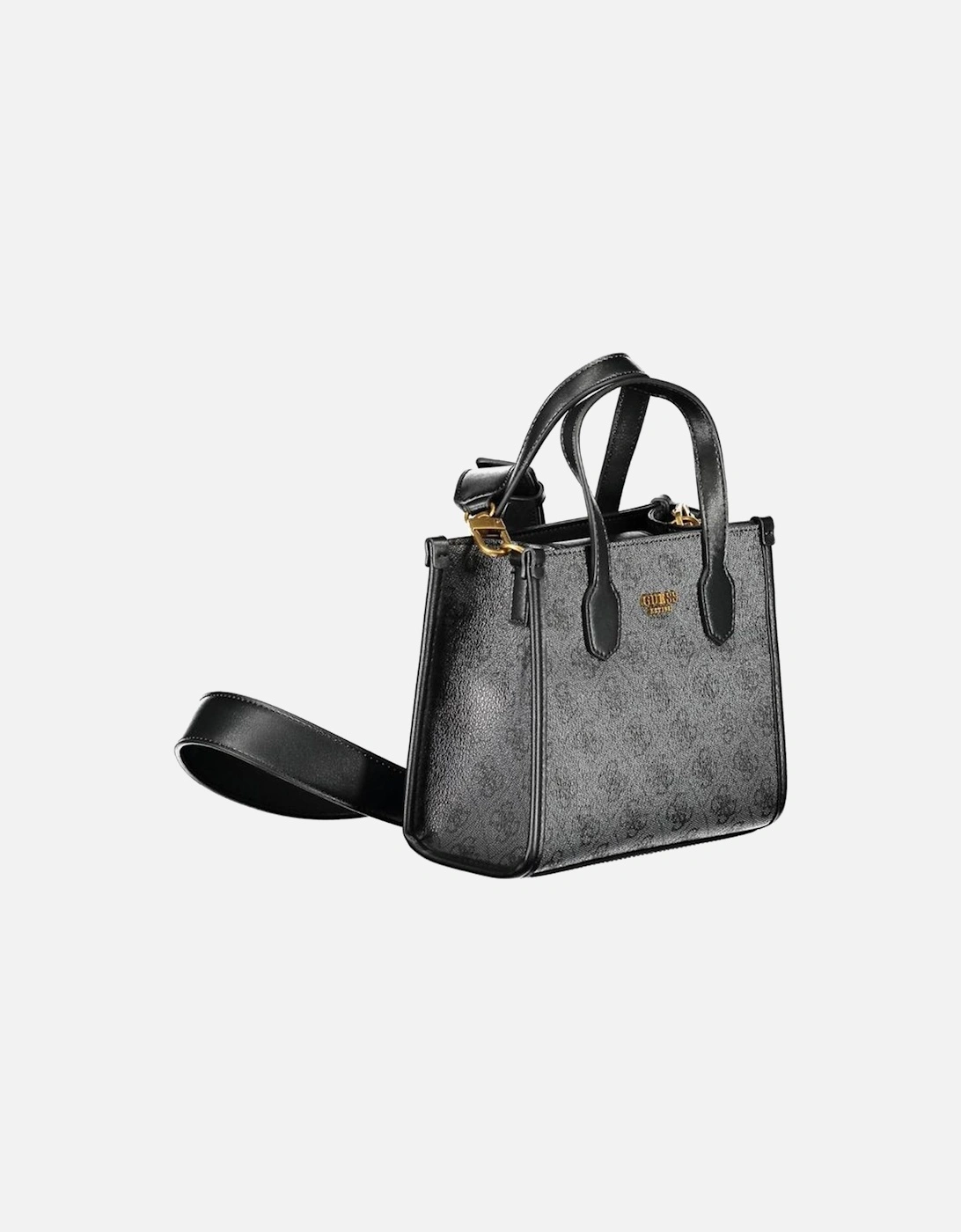 Two-Handle Bag with Adjustable Strap and Compartments Women - Black