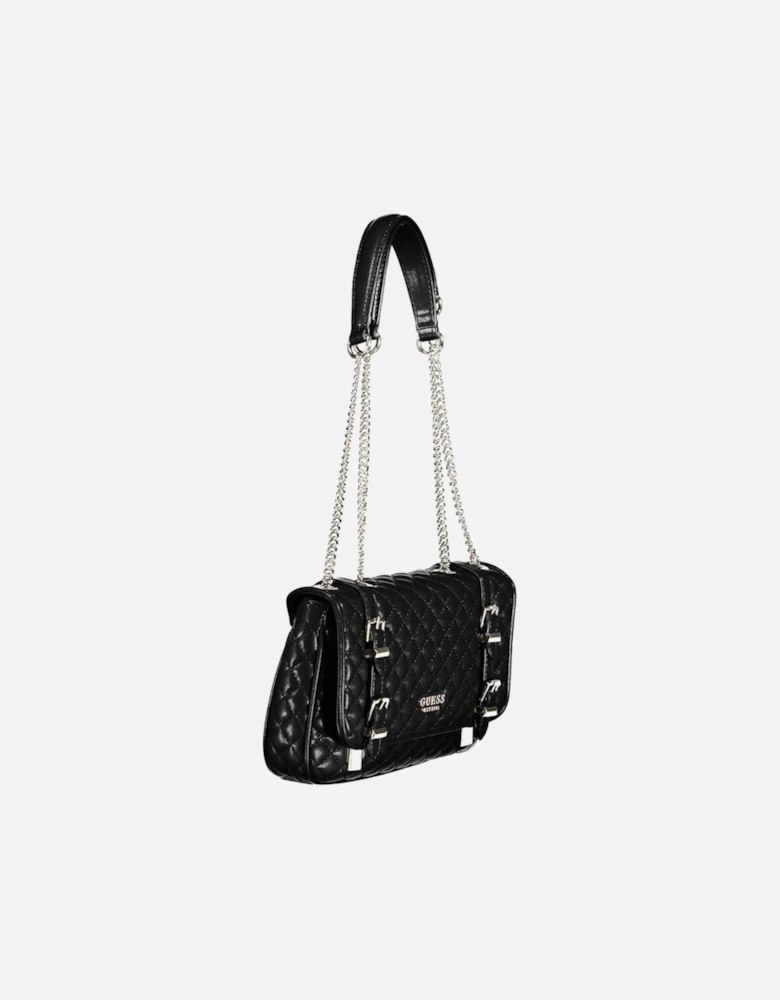 Chain Shoulder Bag with External and Internal Pockets Women - Black