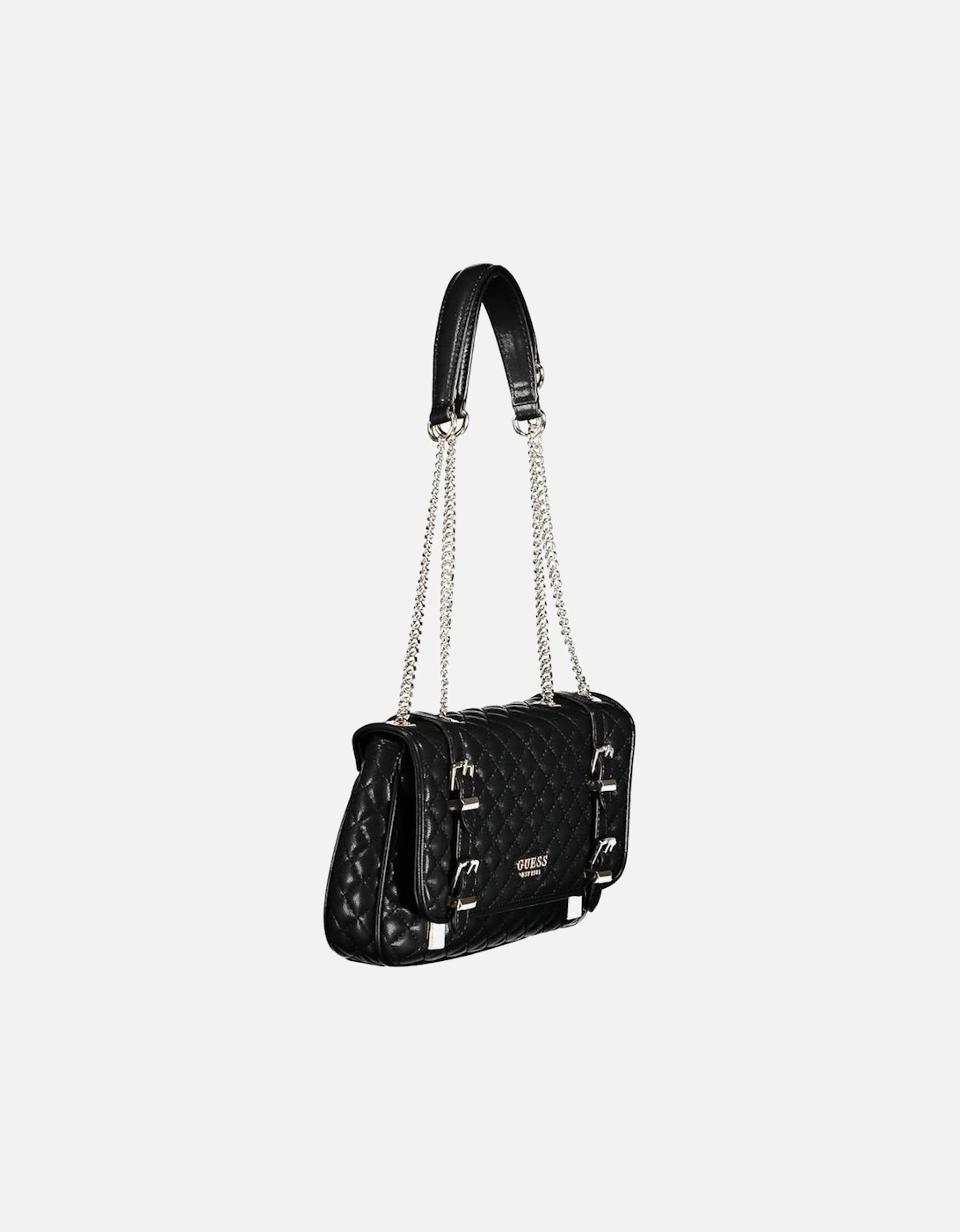 Chain Shoulder Bag with External and Internal Pockets Women - Black