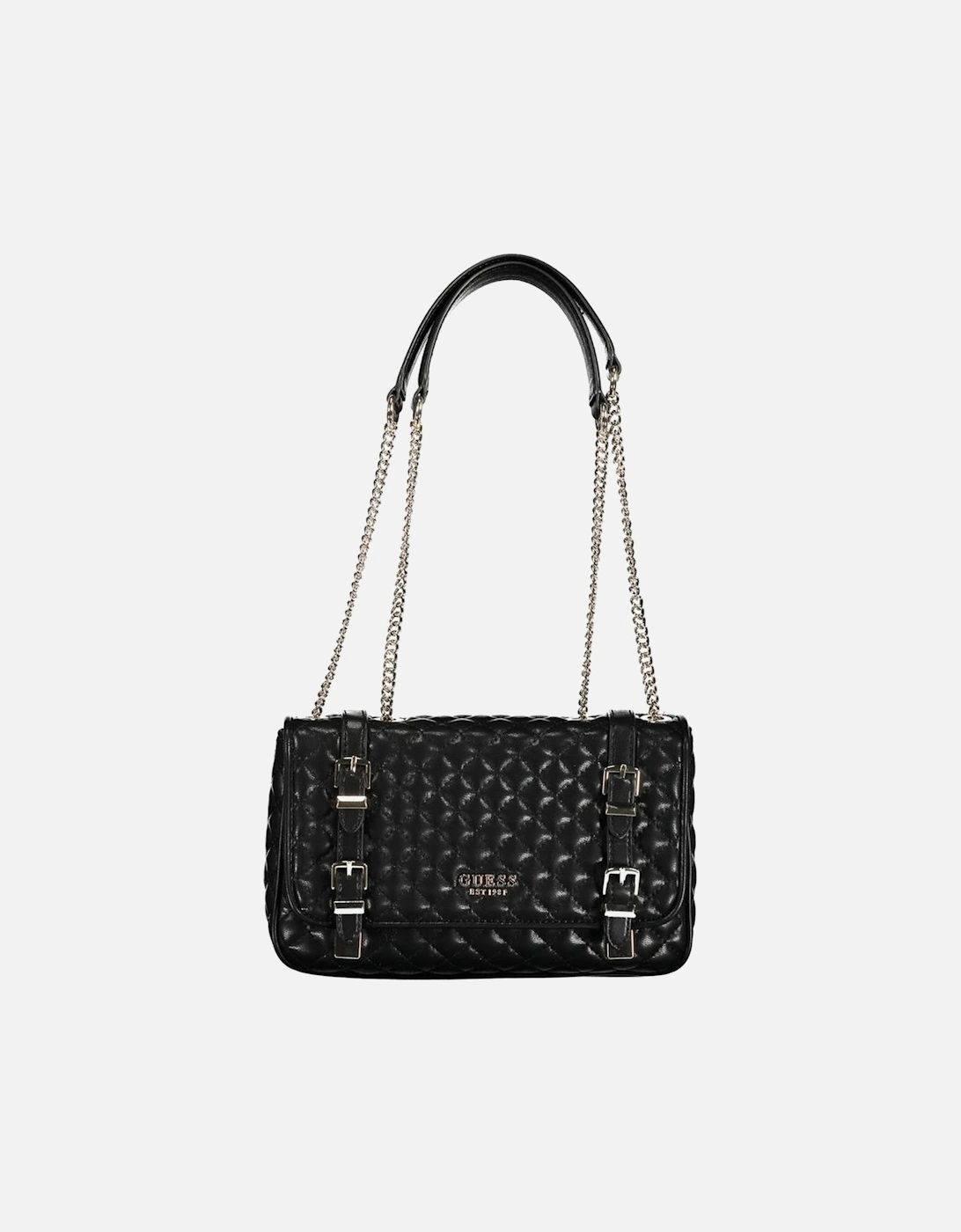 Chain Shoulder Bag with External and Internal Pockets Women - Black, 4 of 3