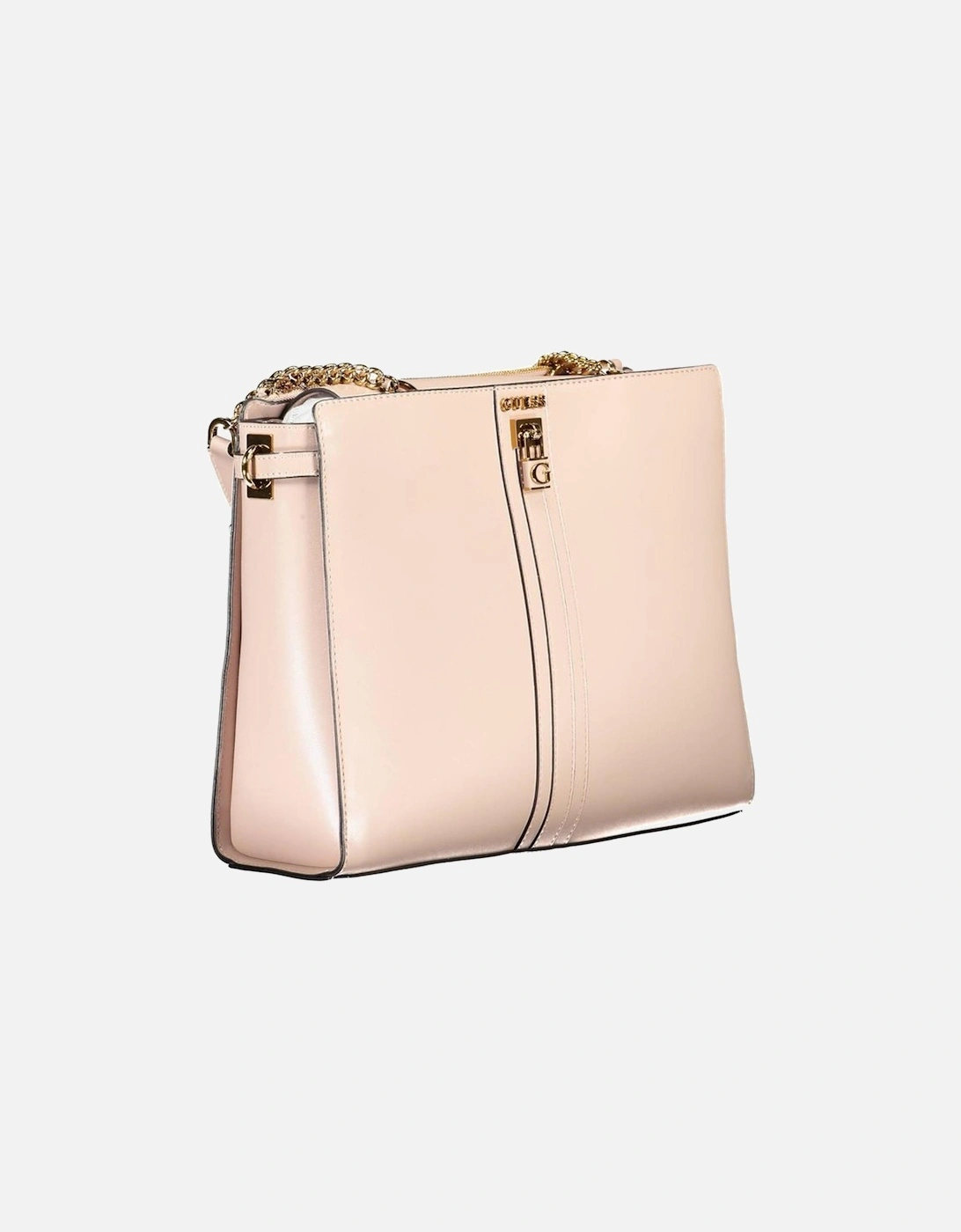 Chain Shoulder Bag with Logo and Multiple Pockets Women - Pink