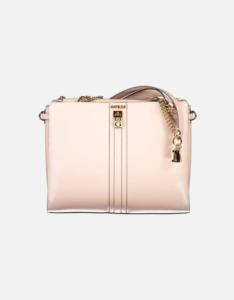 Chain Shoulder Bag with Logo and Multiple Pockets Women - Pink