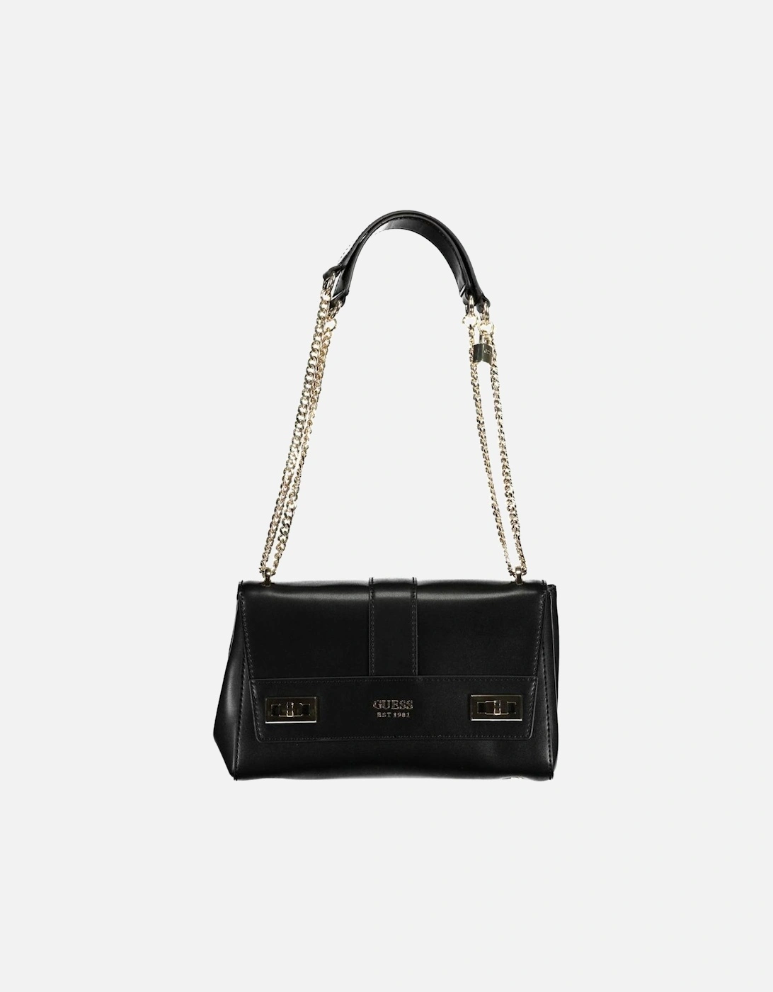 Chain Shoulder Bag with Contrasting Details Women - Black Handbags, 4 of 3