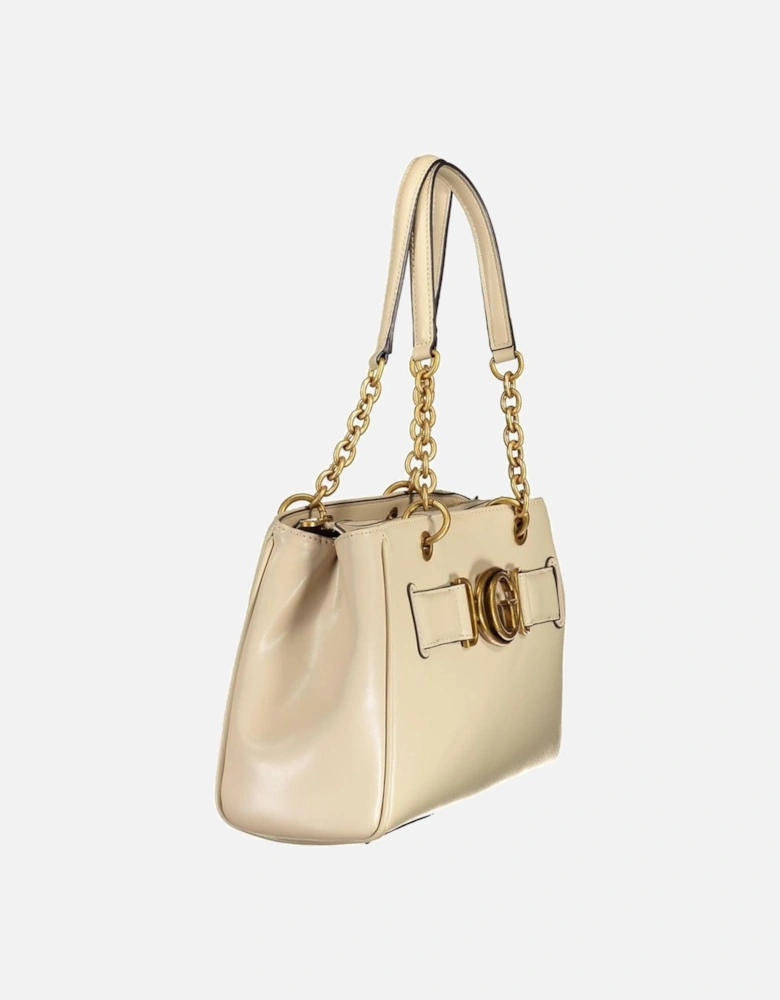 Bag with Shoulder Handles and Multiple Pockets Women - Beige Handbags