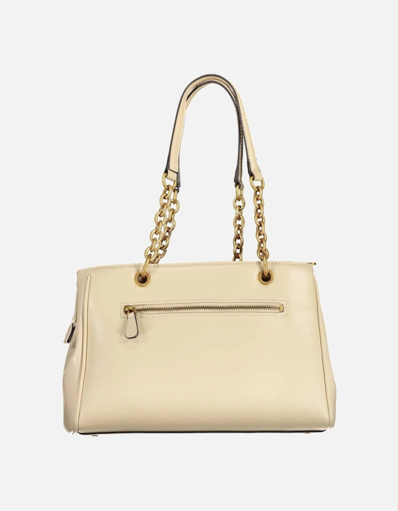 Bag with Shoulder Handles and Multiple Pockets Women - Beige Handbags