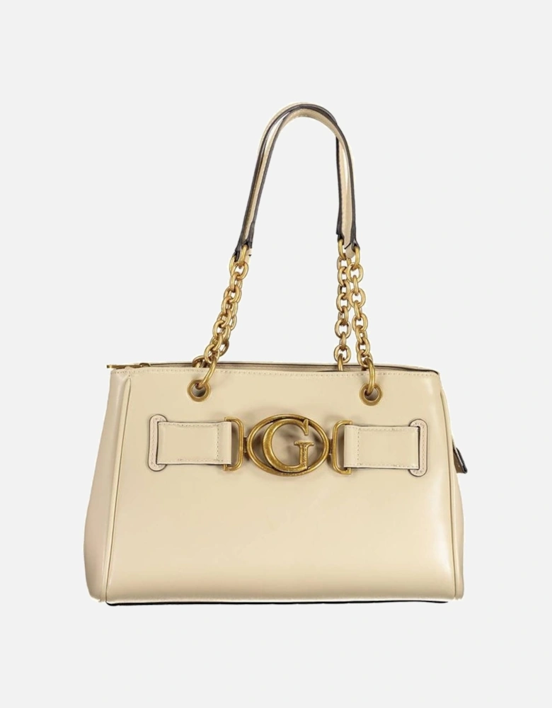 Bag with Shoulder Handles and Multiple Pockets Women - Beige Handbags