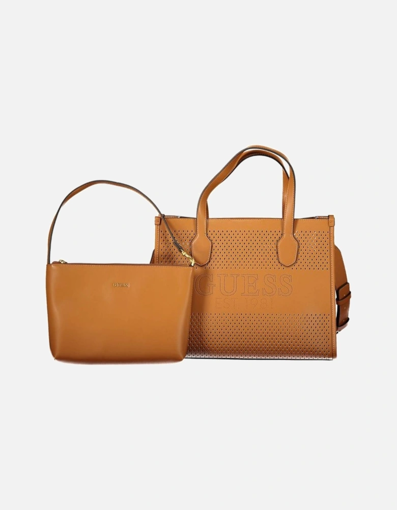 Convertible Tote Bag with Pochette and Logo Women - Brown Handbags