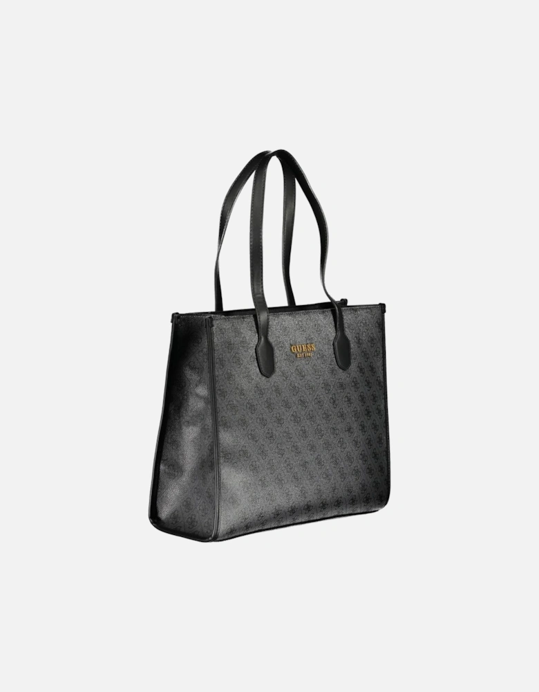 Structured Shoulder Bag with Multiple Pockets Women - Black Handbags