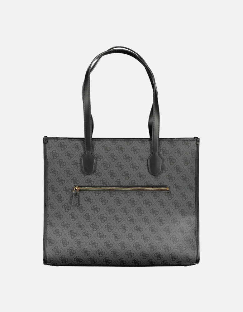 Structured Shoulder Bag with Multiple Pockets Women - Black Handbags