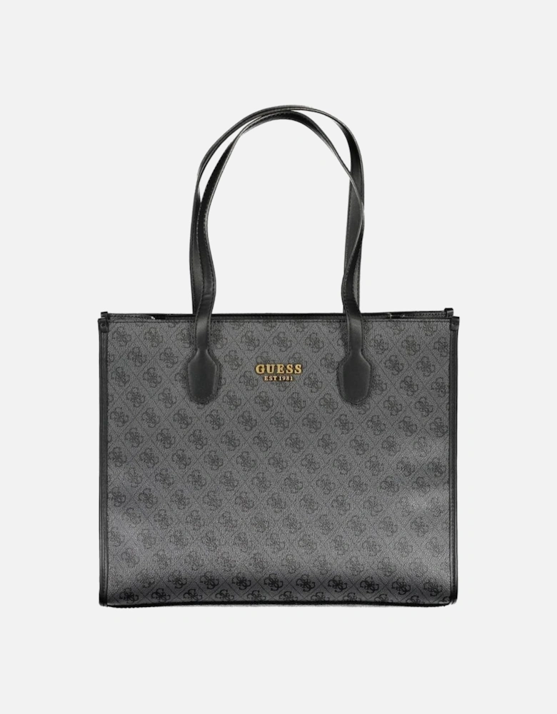 Structured Shoulder Bag with Multiple Pockets Women - Black Handbags