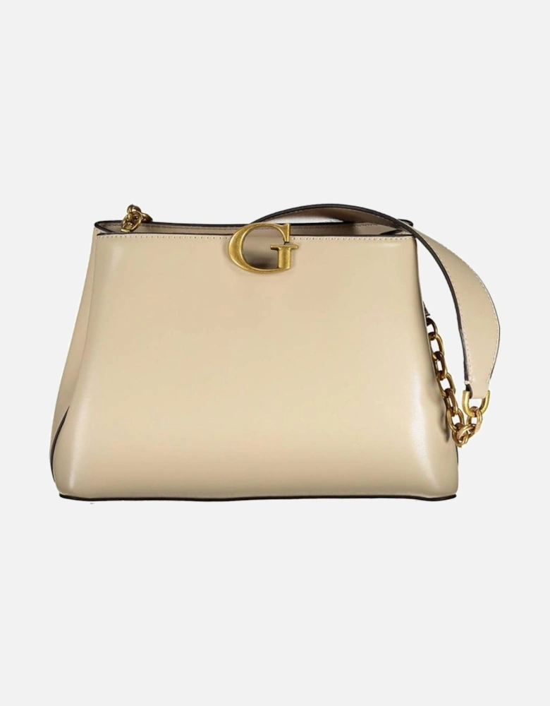 Chain Shoulder Bag with Multiple Compartments Women - Beige Handbags