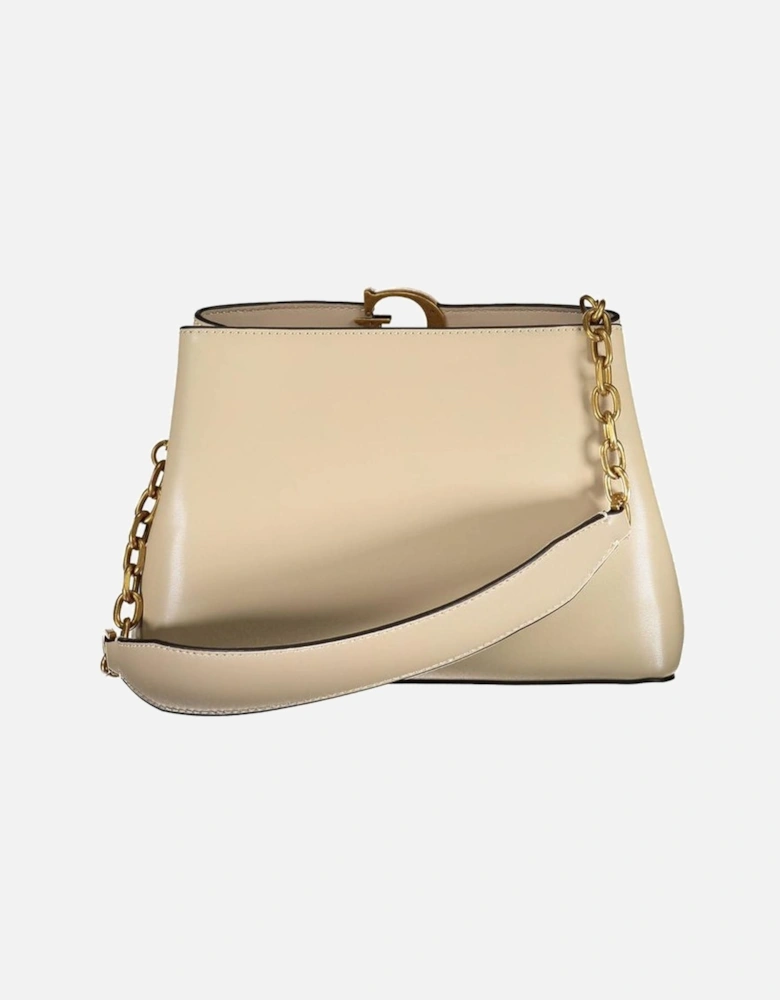Chain Shoulder Bag with Multiple Compartments Women - Beige Handbags
