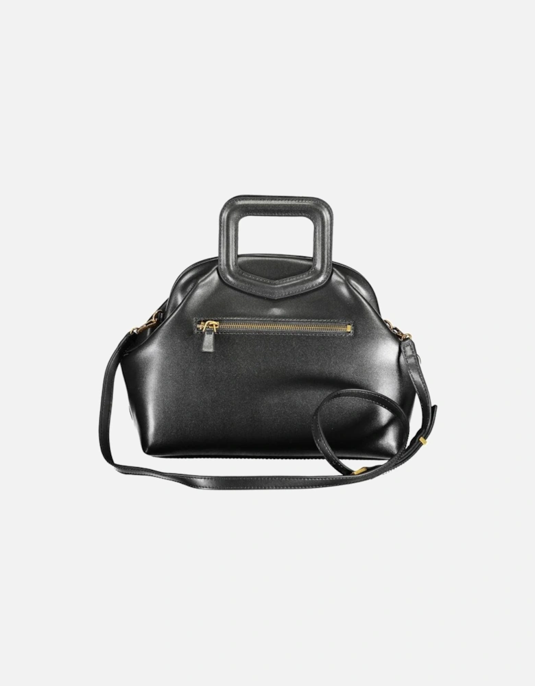 Adjustable Shoulder Strap Bag with External Pocket Women - Black
