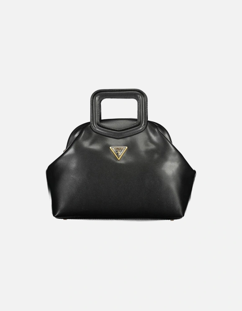 Adjustable Shoulder Strap Bag with External Pocket Women - Black