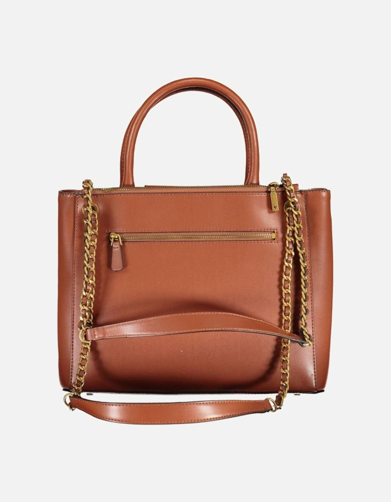 Chain Shoulder Handle Bag with Multiple Compartments Women - Brown