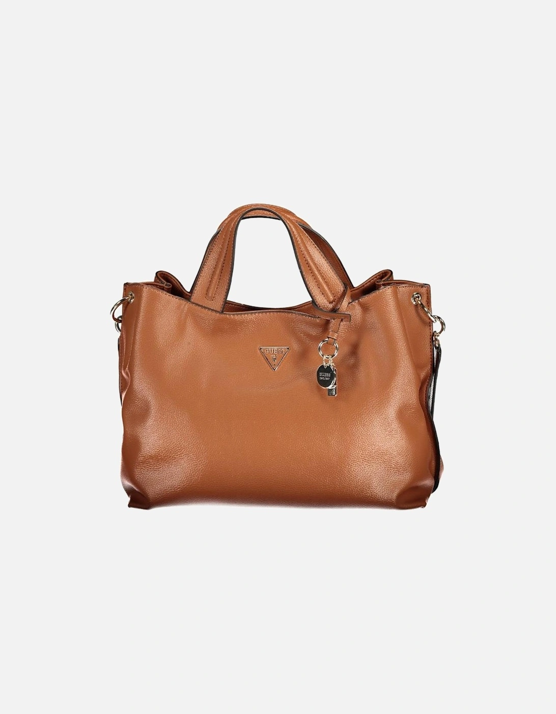 Leather Shoulder Bag with Contrasting Details Women - Brown Handbags, 4 of 3